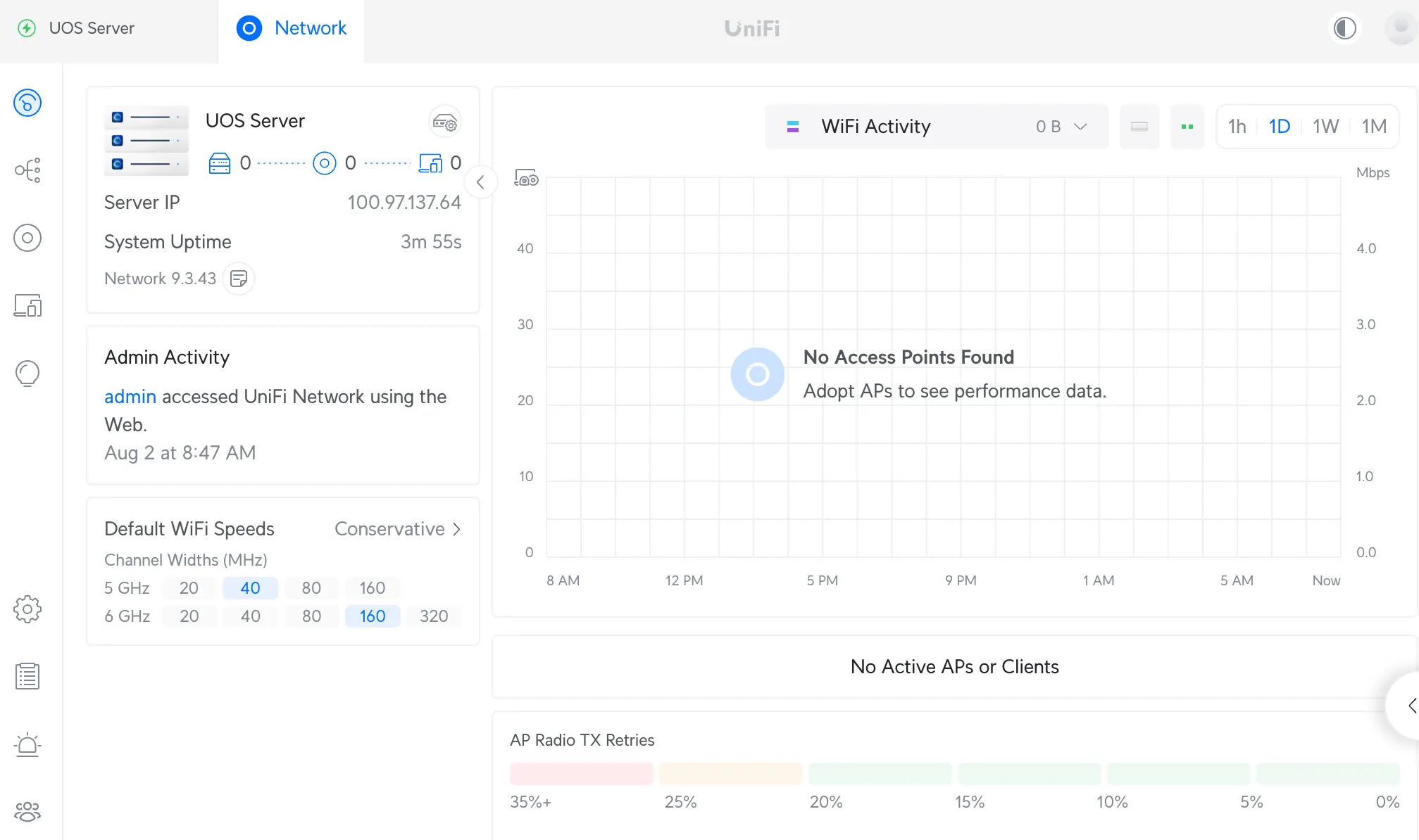 UniFi OS Server Dashboard